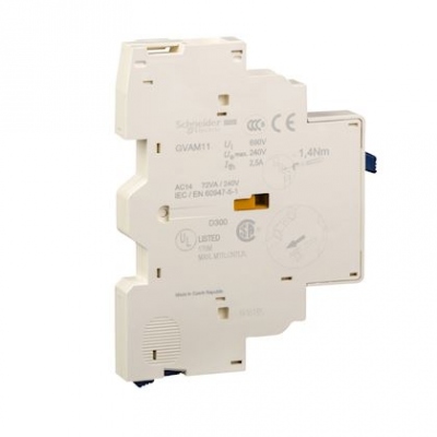 Bloc contact auxiliaire Tesys - Pour GV2 / GV3 - 1O/F - 2.5A - Lat�ral - Schneider electric GVAM11
