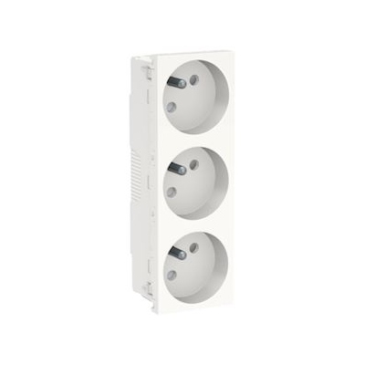 Prise de courant - 3 x 2P+T - 45D - Blanc - Schneider electric NU307918