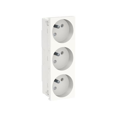 Prise de courant - Goulotte - 3 x 2P+T - Borne auto - Blanc - Schneider electric NU307918T