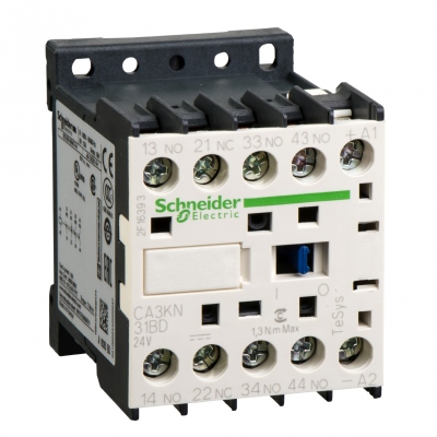 Contacteur auxiliaire K - Tesys - 10A - 3F+1O - 24V DC - Schneider electric CA3KN31BD
