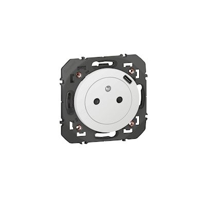 Prise de courant - 2P+T - Surface - Avec chargeur Type-C - Blanc - Legrand Dooxie 600341