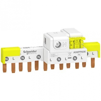 Peigne - IDT40 - 1P+N - 6 Modules - Avec connecteur - Schneider Electric A9XPP606