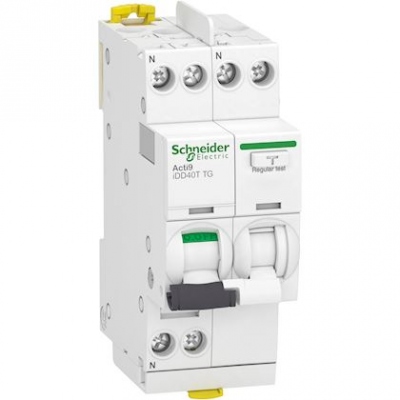 Disjoncteur diff�rentiel - IDD40T - TDG - 1P+N - 40A - Courbe C - 30 mA - Type AC - 6 kA - Schneider Electric A9DV2640