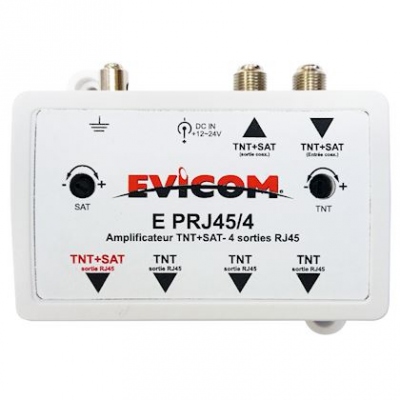 Amplificateur HF/RJ45 - Pour distribution sur r�seau Ethernet - Evicom EPRJ454