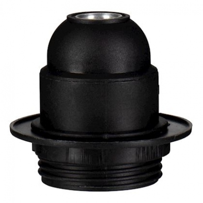 Douille en thermoplastique - Culot E27 - Semi-filet�e - Avec bague - Noir - BAILEY 141120