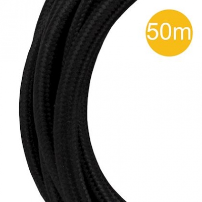 C�ble Textile - 50 m�tres - 3 x 0.75 mm2 - Noir - Bailey 140684