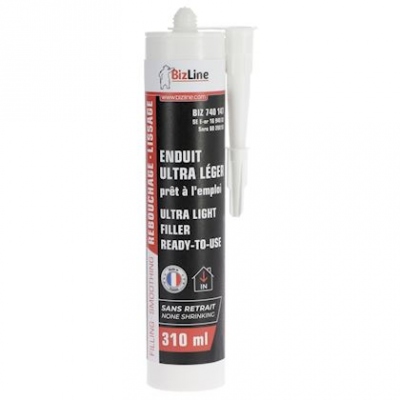 Enduit de rebouchage et lissage - Ultra l�ger - Pret � l'emploi - En cartouche de 310 Ml - Bizline 740147