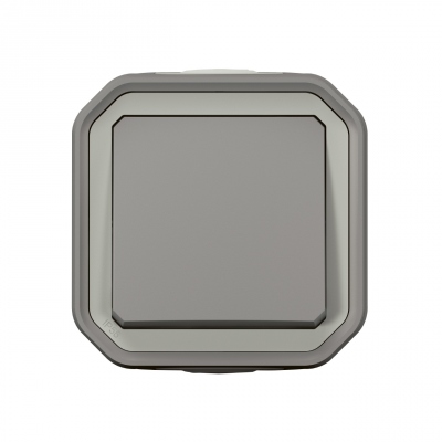Bouton poussoir - NO - Gris - Saillie - Legrand Plexo 069720L