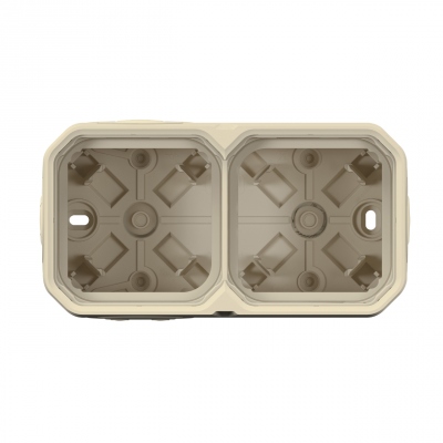 Boitier saillie - 2 postes - Horizontal ou vertical - Beige - Legrand Plexo 069867L