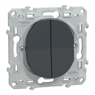 Va et vient + bouton poussoir - Anthracite - Schneider Electric S340285