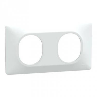 Plaque de finition - 2 Postes - Horizontale - 71 mm - Blanc - Schneider Electric S320704