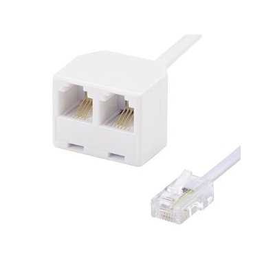 Adaptateur - 2 x RJ11 Femelle / RJ45 M�le - 10 Cm - Erard 3788
