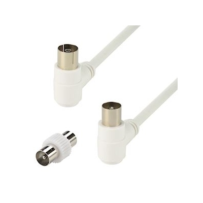 Cordon - TV 9.52 mm - 90 Degr�s - M�le / Femelle - 5 M�tres + Adaptateur - Erard 4400