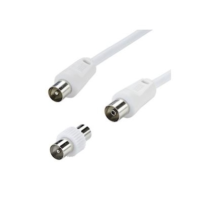 Cable TV - 9.52 mm - 3C2V - M / F - 2 Mtres + Adaptateur - Erard 4510