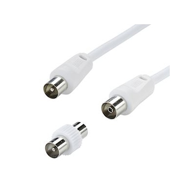 Cable TV - 9.52 mm - 3C2V - M / F - 1 M�tres + Adaptateur - Erard 4628