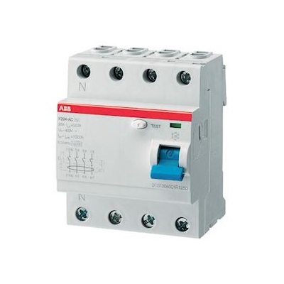 Interrupteur diff�rentiel - 4 P�les - ABB F204 - 63A - 300 mA - Type AC - ABB 2CSF204023R3630