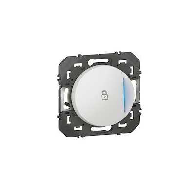 Bouton poussoir - Lumineux - Symbole Cadenas - Blanc - Legrand Dooxie 600017