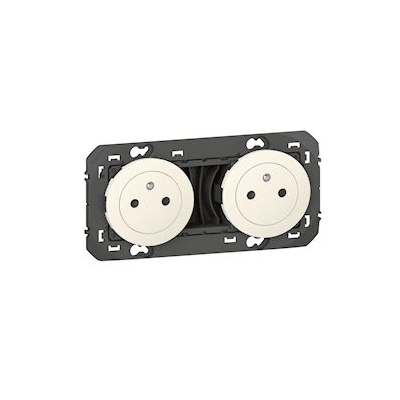 Prise de courant - 2 x 2P+T - Pr�-cabl�e - Blanc - Legrand Dooxie 600332