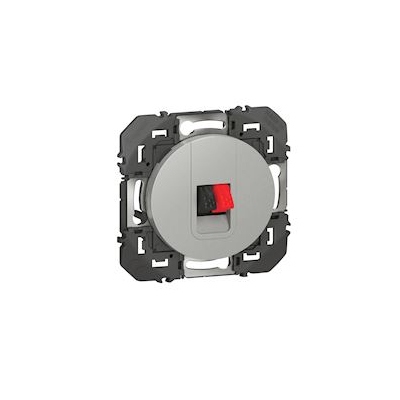 Prise Haut Parleur - Simple - Alu - Legrand Dooxie 600481