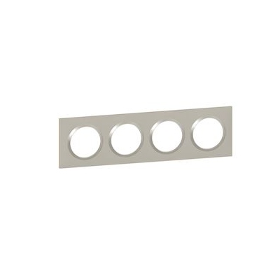 Plaque Legrand Dooxie - 4 postes - Plume - Legrand 600824