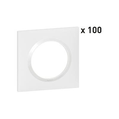 Plaque Legrand Dooxie - 1 poste - Blanc - Lot de 100 - Legrand 600941