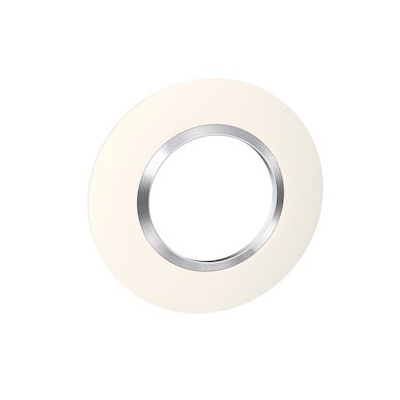 Plaque Legrand Dooxie - 1 poste - D�co - Blanc Chrom� - Legrand 600973