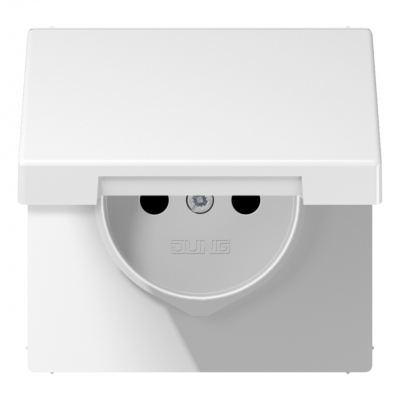 Enjoliveur - Pour prise de courant 2P+T - LS - Avec couvercle - Blanc - Jung LS1521FKLWWPL1