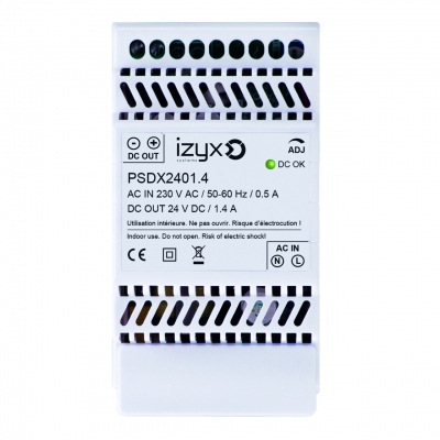 Alimentation - Modulaire - 3 Modules - 230V AC vers 27.6V DC - 1.4A - Izyx PSDX2401.4
