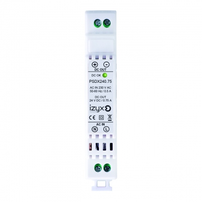 Alimentation - Modulaire - 1 Module - 230V AC vers 24V DC - 0.75A - Izyx PSDX240.75
