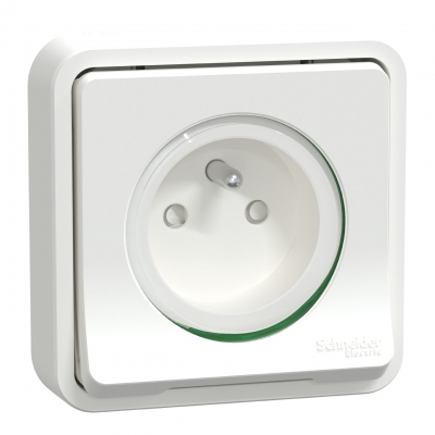 Prise de courant - 2P+T - Encastr� - Blanc - Complet - Mureva - Schneider Electric MUR39036