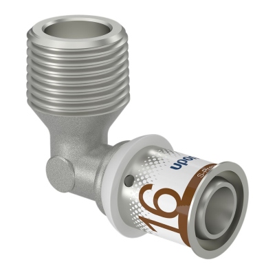 Coude � sertir - Filet� m�le - S-Press PLUS - 16 mm vers 1/2 - Uponor 1070532