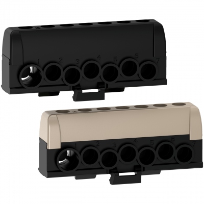 Bornier - Phase - 7 Trous - Lot de 2 - Schneider Electric R9H13411P