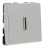 Bouton poussoir 2 modules � voyant Legrand Mosaic aluminium