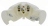 Fiche male 16A 2P+T en plastique avec sortie lat�rale blanc
