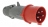 Fiche droite male 32 Amp�res 3P+N+T IP44 rouge - Legrand Hypra 52944