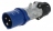Fiche droite - M�le - 16 Amp�res - 2P+T - IP44 - Bleu - Legrand Hypra 052142