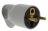 Fiche male 16A 2P+T en plastique avec anneau extraction gris