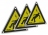 Triangle en pvc homme foudroye 100x100mm lot de 3
