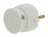 Fiche male 16A 2P en plastique extra plate sortie lat�rale blanc