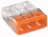 Borne pour boite de d�rivation Compact - Wago - 3 conducteurs - 3 x 0.5 � 2.5 mm� - Transparent / Orange