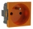 Prise de courant 2P+T Legrand Mosaic Orange antimicrobien