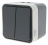 Bouton poussoir double NO-NF 10A Hager Cubyko saillie complet gris