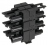 Distributeur en H - 3 P�les - 1 Entr�e - 5 Sorties - Noir - Bizline 300043