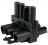 Distributeur en T - 4 P�les - 1 Entr�e - 2 Sorties - Noir - Bizline 300040