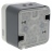 Bouton poussoir double NO-NF 10A Hager Cubyko saillie complet gris