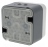 Bouton poussoir double NO-NF 10A Hager Cubyko saillie complet gris