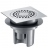 Siphon de sol - 150 x 150 - Hauteur r�glable jusqu � 85 mm - Grille Inox - Corps PVC - Delabie 683001