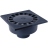 Siphon de Cour - 250 x 250 mm - A Embo�ture ext�rieure - Sortie verticale - Nicoll SC1009S - Gris Fonc�
