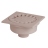 Siphon de Cour - 150 x 150 mm - A embo�ture ext�rieure - Sortie Verticale - Nicoll SC504G - Gris Clair
