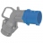Fiche coud�e - M�le - 16 Amp�res - 3P+N+T - IP44 - Bleu - Legrand Hypra 052064